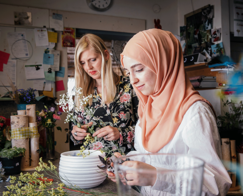 Manuela Grußie, Floristin, Syrien, Mayaz, Ausbildung